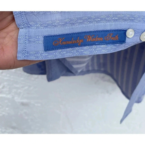 Robert Graham Mens Long Sleeve Button Down Cotton Shirts Blue Sz M - Picture 9 of 11